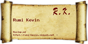Rumi Kevin névjegykártya